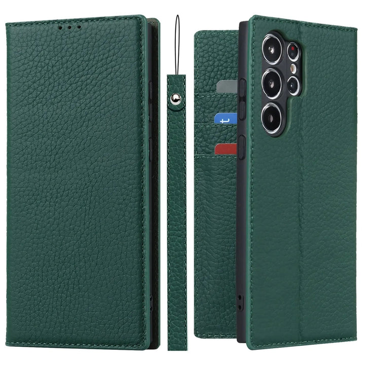 genuine leather wallet case for Samsung Galaxy S23 Ultra Bowlift