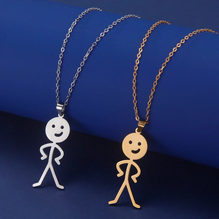 BowLift | Cute Punk Funny Middle Finger Stickman Necklace