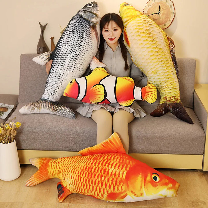 Giant Fish-Shaped Plush Pillow