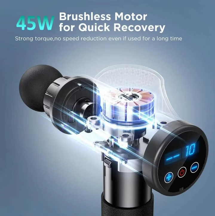 BowLift | Deep Tissue Percussion Massage Gun with 30 Speeds and LCD Display