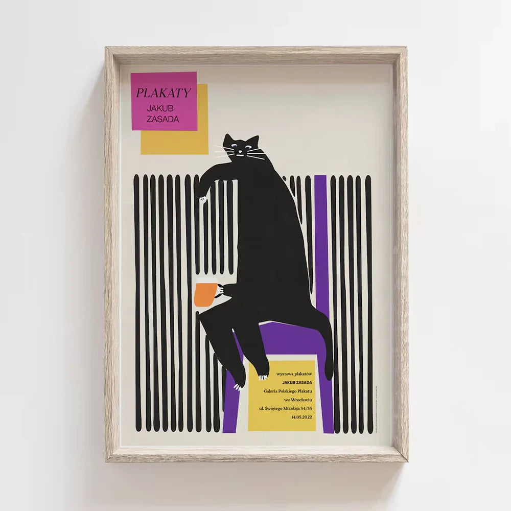 Funky Bear Cat Wall Art | Bowlift