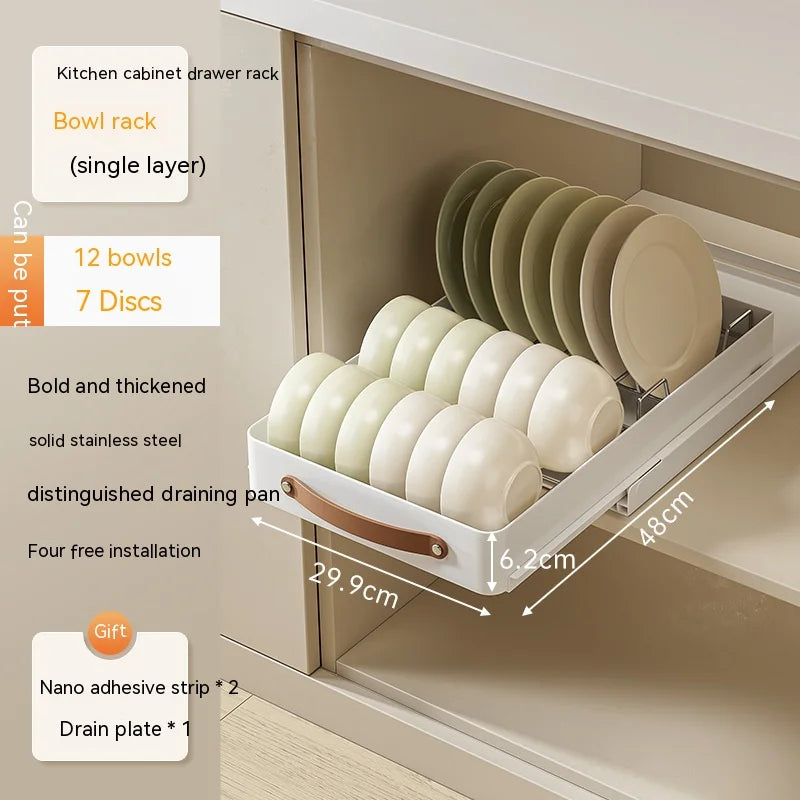 BowLift | Stainless Store Kitchen Cabinet Pull-Out Sliding Organizer