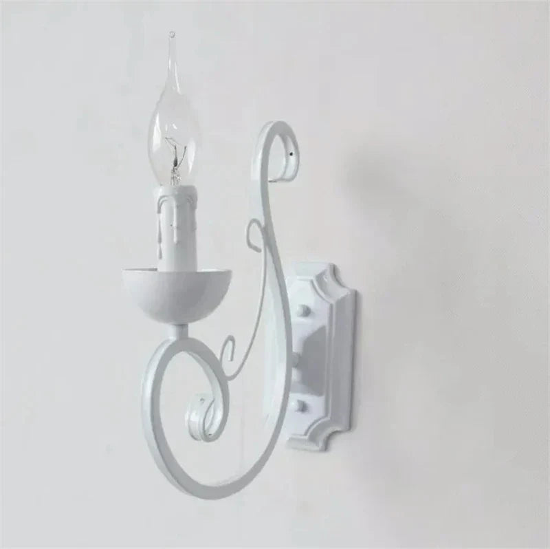 LuminousEra - White Wall Lamp with E14 Candle Light Bowlift