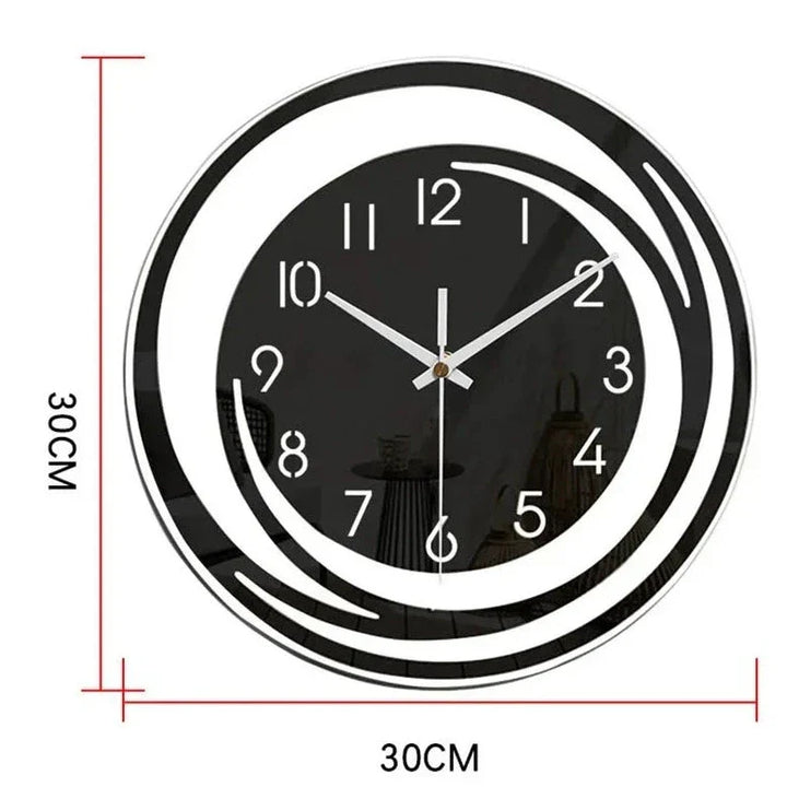 BowLift | Acrylic Wall Clock - Scandinavian Design - Black - Clock