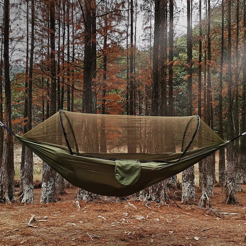 BowLift | OutdoorRelax Hammock with Mosquito Net and Quick Closure – 200 kg load capacity