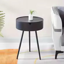 BowLift | Round Plastic Side Table with Storage Space and Mobile Design