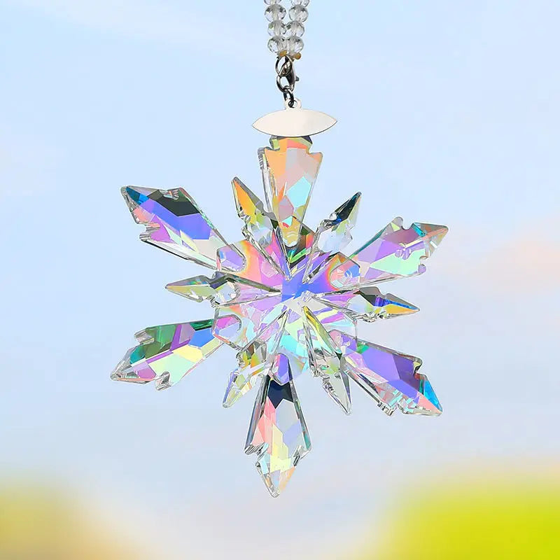 BowLift | Transparent Snowflake Rainbow Car Pendant Decor