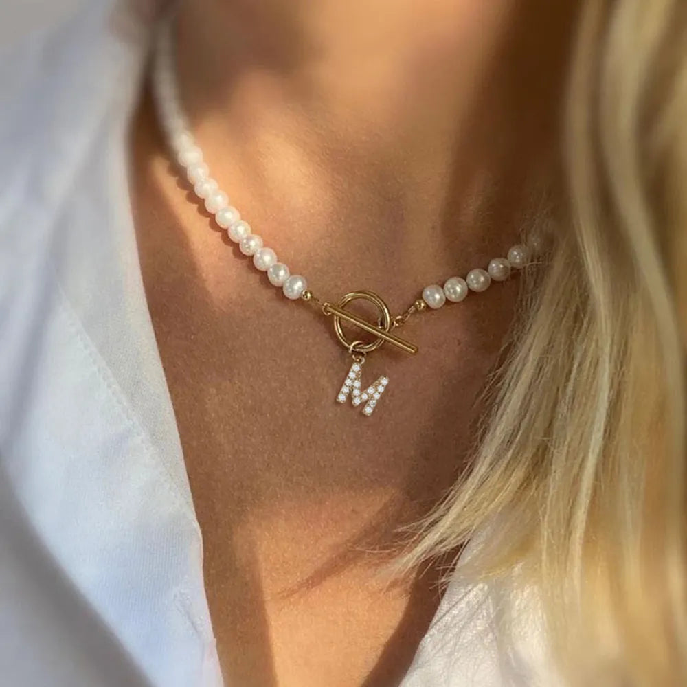Pearl Necklace for Girls with Initials