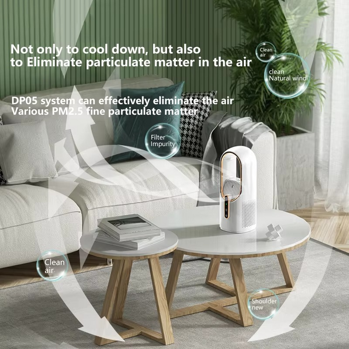 BowLift | Portable USB Electric Bladeless Cooling Fan, Mini Desktop Air Conditioner