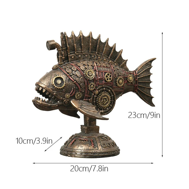 BowLift | Steampunk Mechanical Blackfish Figurine