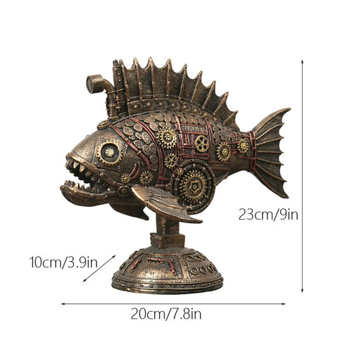 BowLift | Steampunk Mechanical Blackfish Figurine