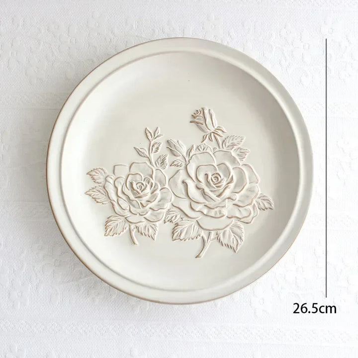 French embossed flower plates