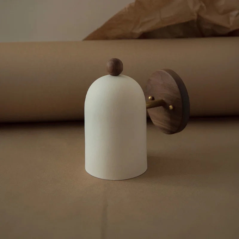 BowLift | Walnut Wall Lamp in Wabi-Sabi Style for Cozy Interior