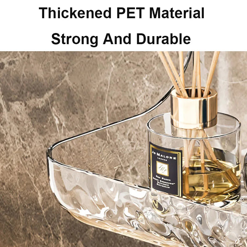 BowLift | Transvia Wall Shelf | Transparent & Adhesive | Residue-Free | For Bathroom, Kitchen & More
