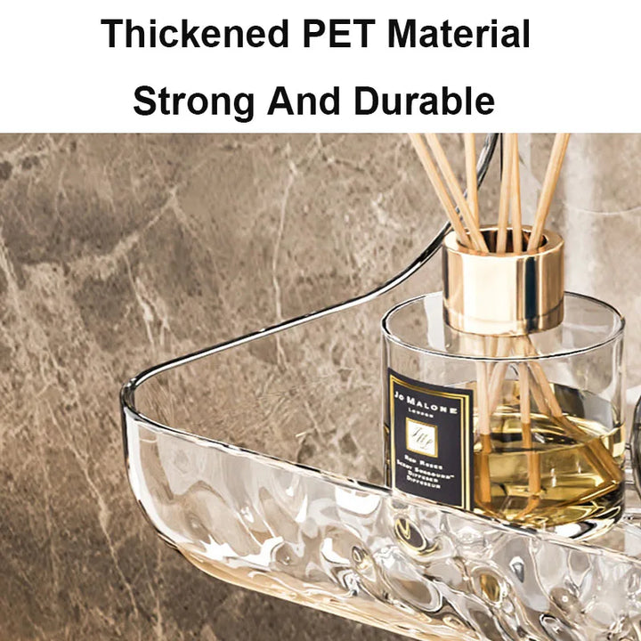 BowLift | Transvia Wall Shelf | Transparent & Adhesive | Residue-Free | For Bathroom, Kitchen & More