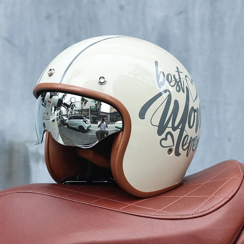 BowLift | Retro Motorcycle Helmet 3/4 Open Face – Valor