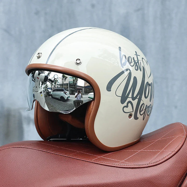 BowLift | Retro Motorcycle Helmet 3/4 Open Face – Valor