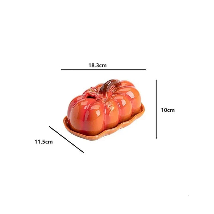 BowLift | Pumpkin-Shaped Ceramic Plate | Rustic Fall Tableware | Durable & Dishwasher Safe | PumpkinWare