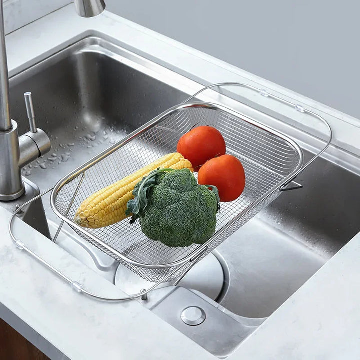 BowLift | Space-Saving Over-Sink Mesh Strainer Rack