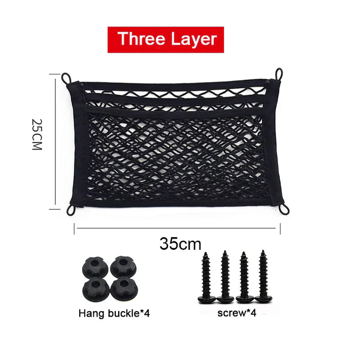 Stretchable Mesh Cargo Net Organizer for Car Storage