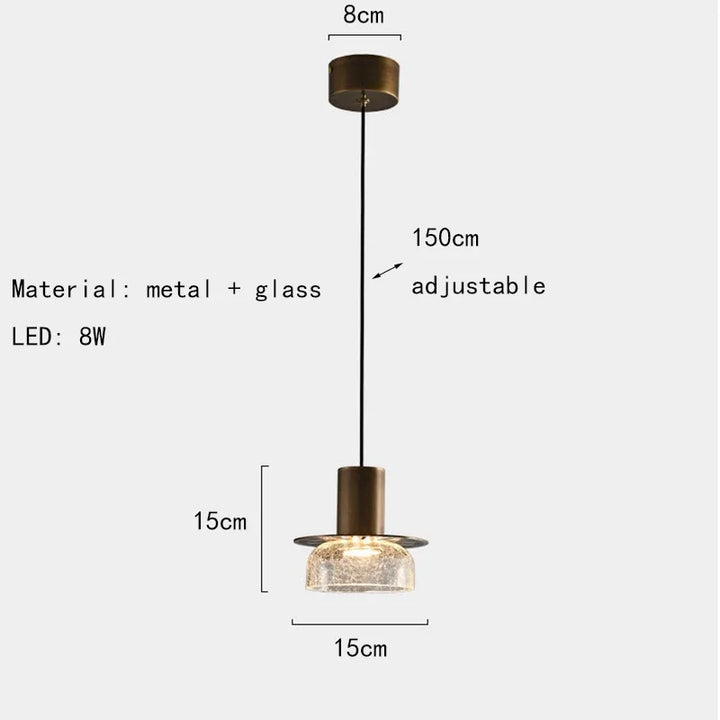 BowLift | Modern Creative Glass Pendant Lamp with Cracked Effect