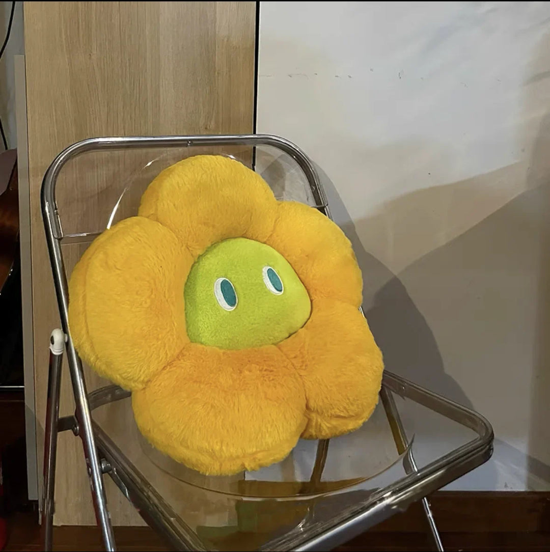 Fluffy Flower Cushion with Eyes | Bowlift