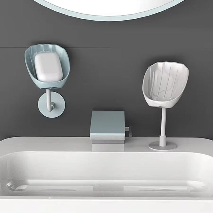 BowLift | DryLoft Soap Holder | Double Chamber with Drain & Lid | Wall Mount without Drilling | Dust Protection & Space Saving