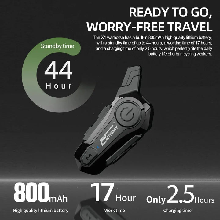 BowLift | Bluetooth Motorcycle Helmet Intercom Headset with 1000m Range & IPX6 Waterproof – RoadComm