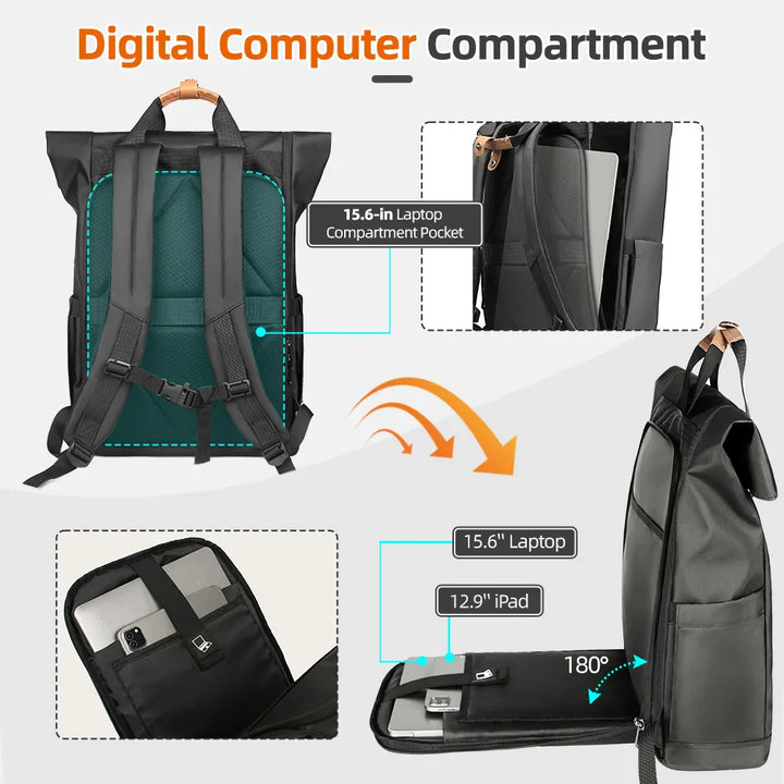 BowLift | Multifunctional Men's Backpack KnightShield | USB Port, Expandable, Waterproof, Anti-Theft