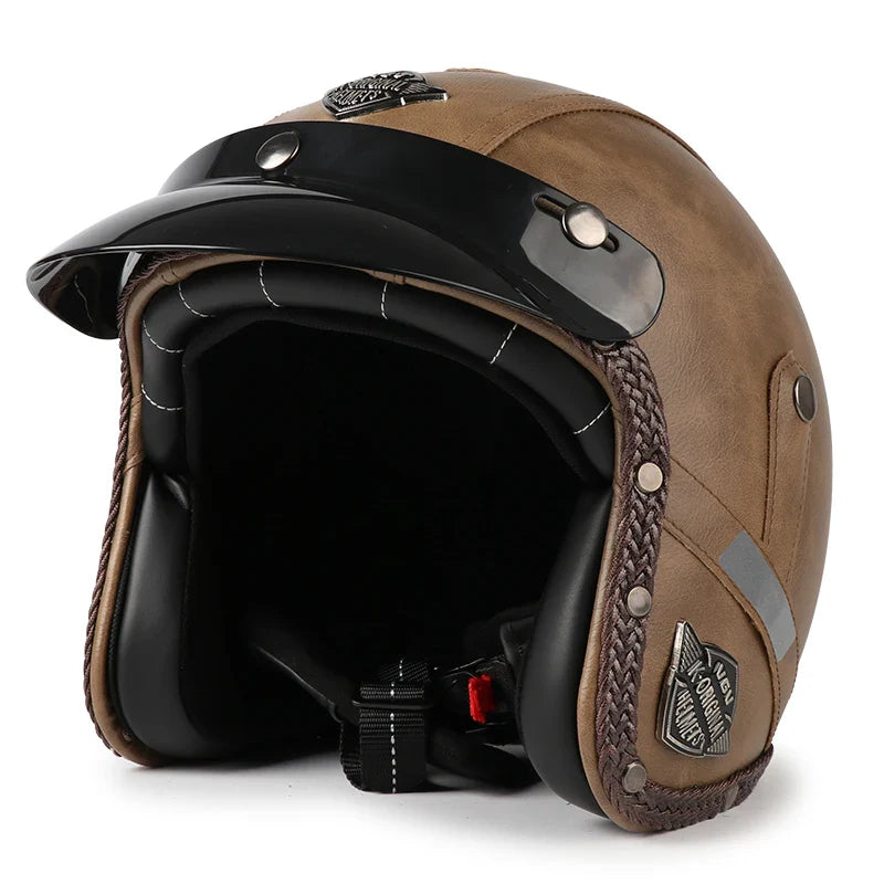 BowLift | Retro Motorcycle Helmet – Kael – (Open Face 3/4)