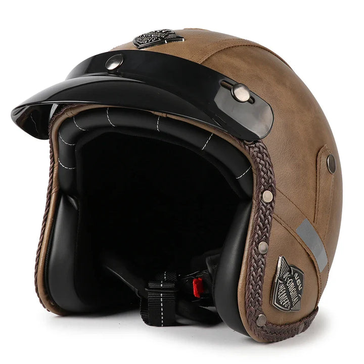 BowLift | Retro Motorcycle Helmet – Kael – (Open Face 3/4)
