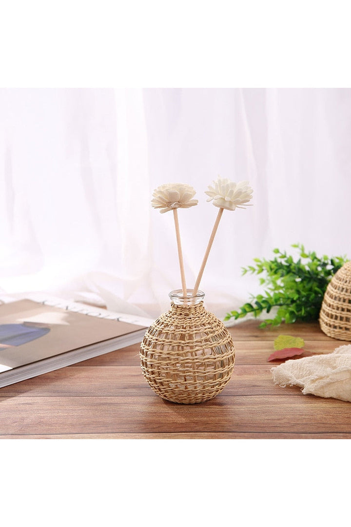Akademie Rattan Glass Vases | Bowlift