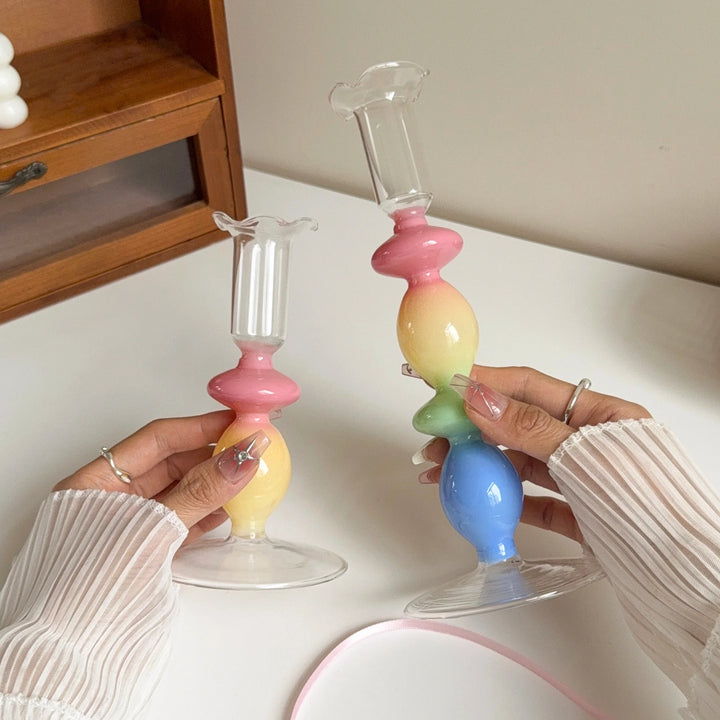 Rainbow Gradient Glass Candle Holder | Bowlift