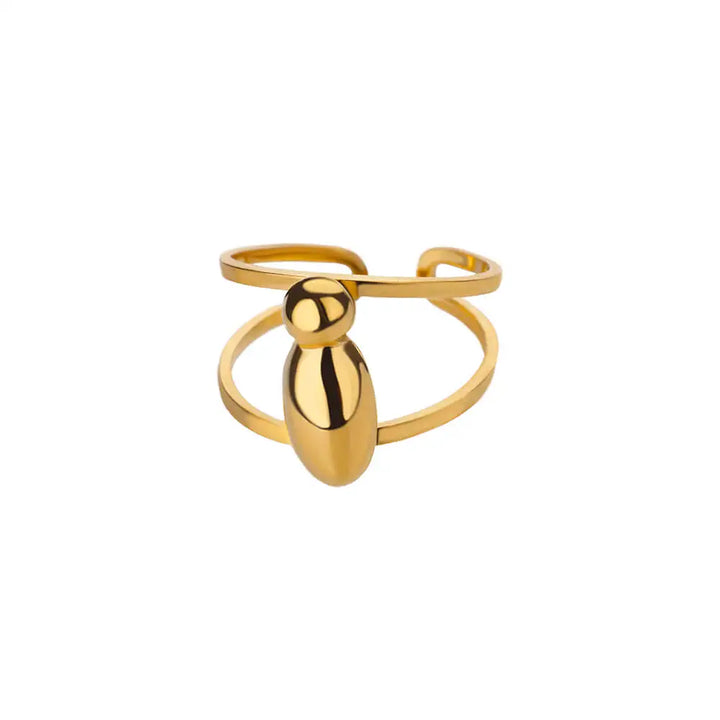 BowLift | Adjustable Open Band Bubble Letter Initial Ring
