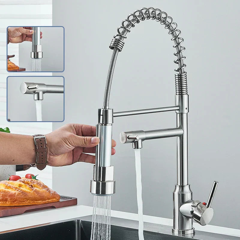 BowLift | NickelPivot - 360° Rotating Kitchen Tap