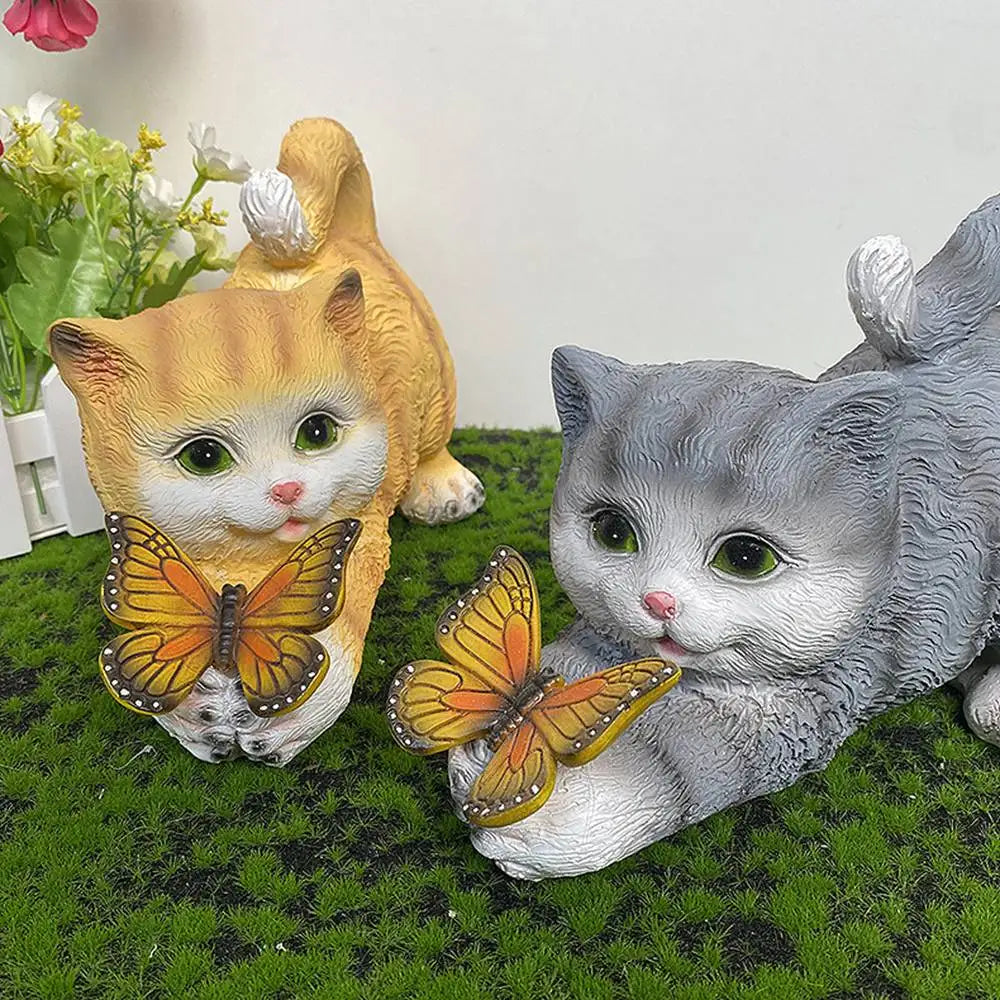 BowLift | Butterfly Catcher Cat Resin Decorative Lamp