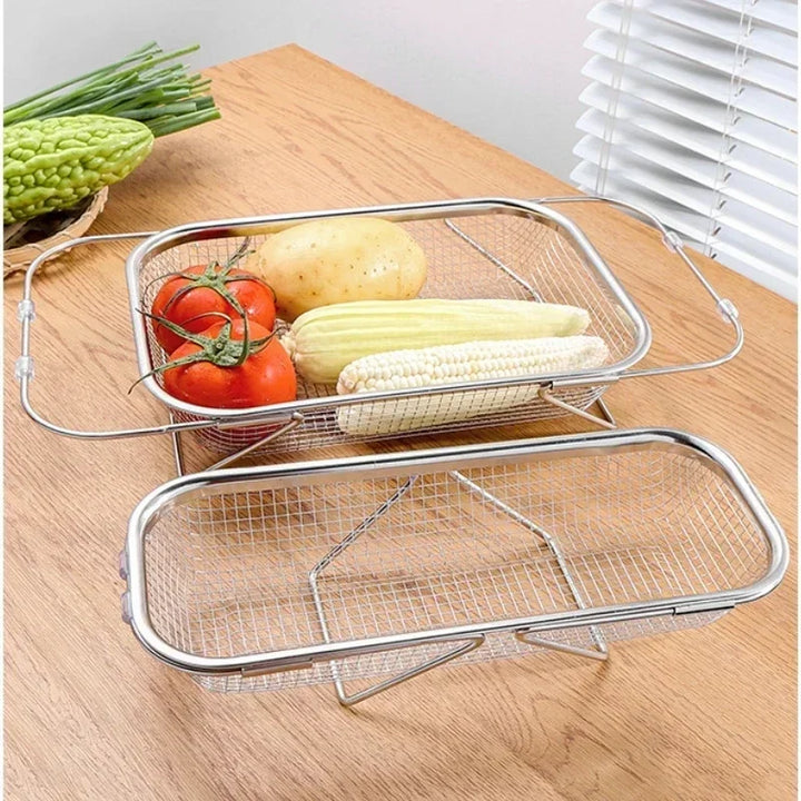 BowLift | Space-Saving Over-Sink Mesh Strainer Rack