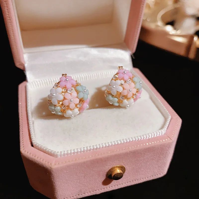 BowLift | Zircon Pearl Flower Elegant Earrings