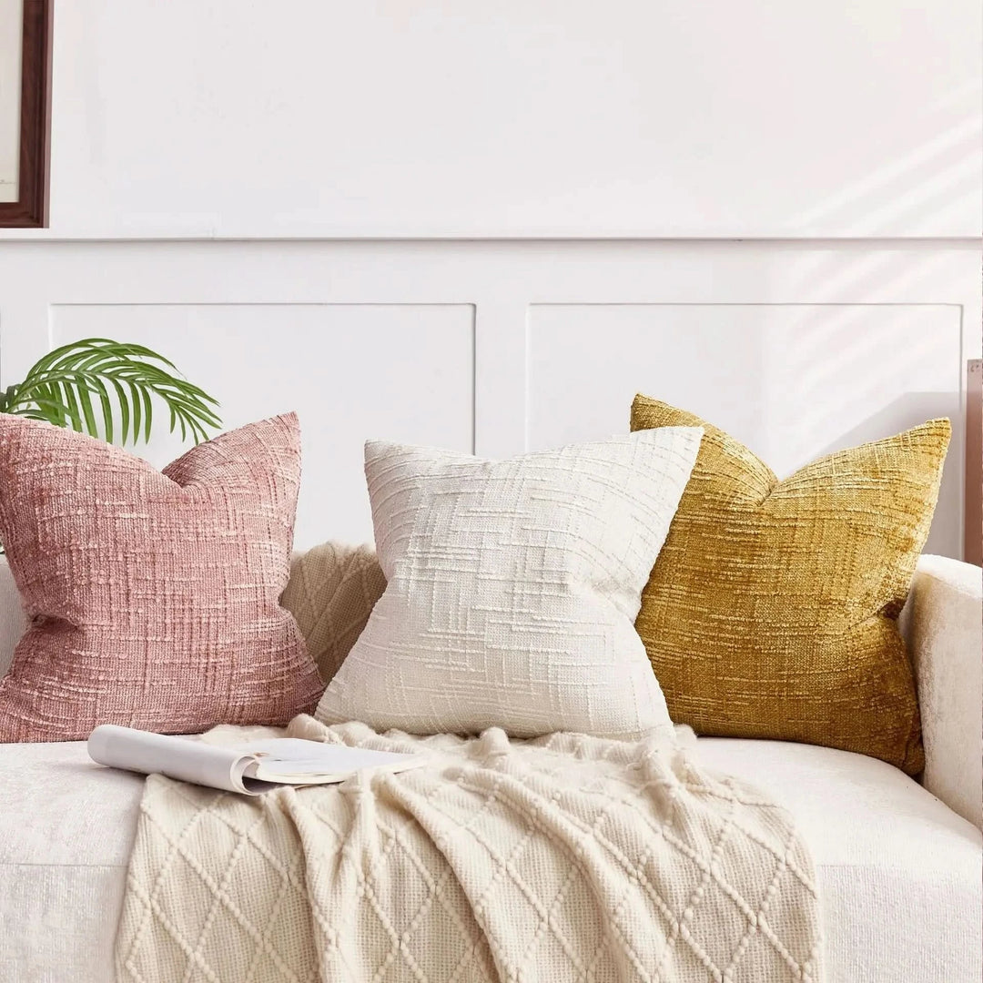 BowLift | Chenille Throw Pillow Cover Bamboo Texture Solid Color
