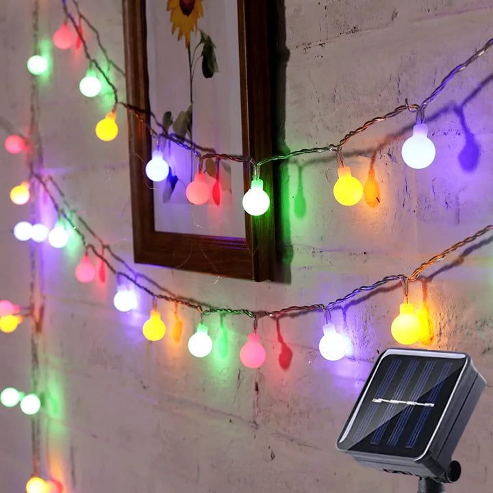 Solar LED String Lights with Automatic On/Off and Weather-Resistant Outdoor Design