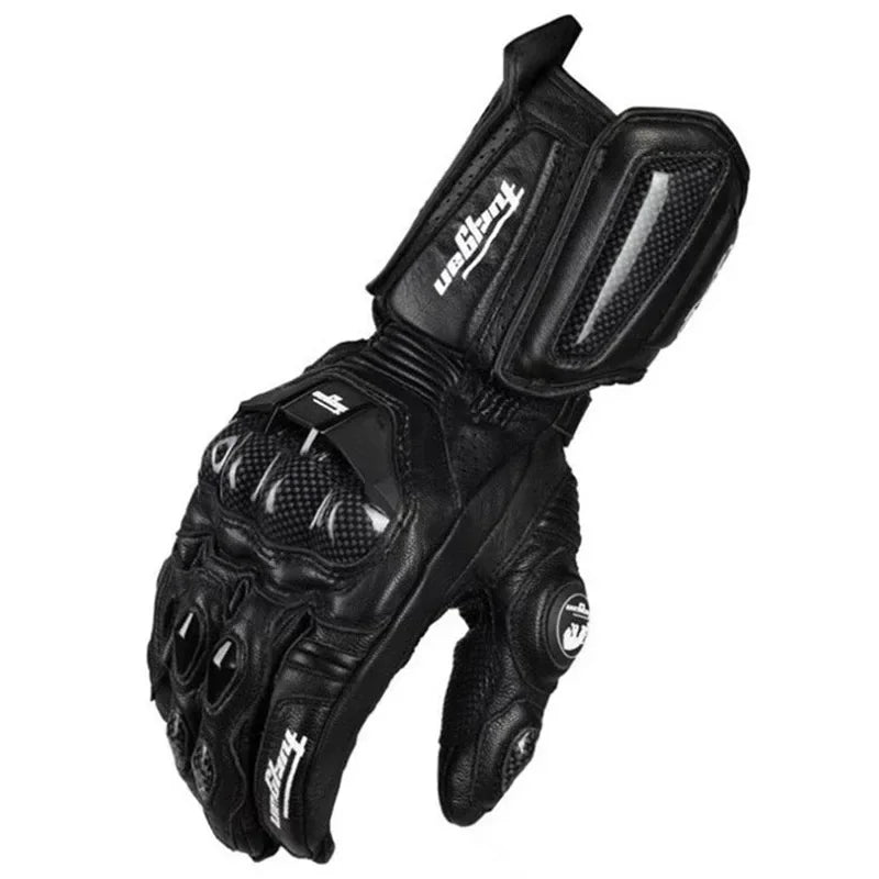 BowLift | Motorcycle Gloves RidePro Carbon | Wind & Waterproof | Touchscreen Compatible | Genuine Leather Protectors | For Summer & Winter