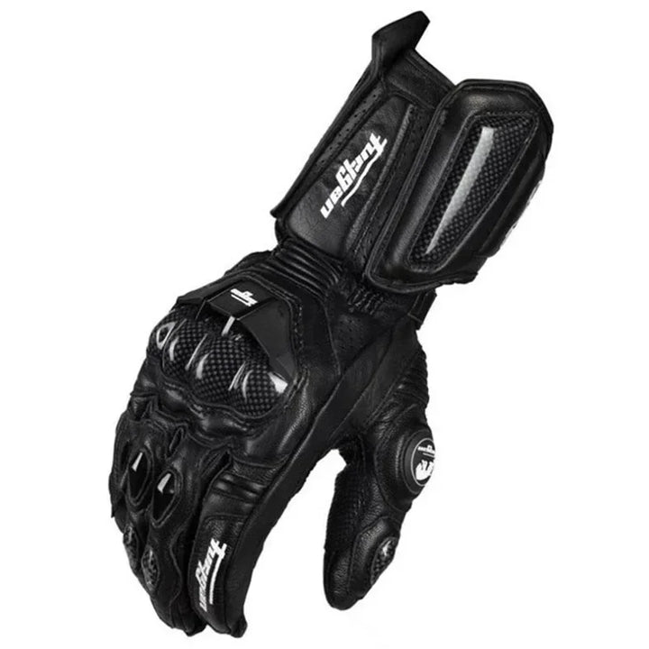 BowLift | Motorcycle Gloves RidePro Carbon | Wind & Waterproof | Touchscreen Compatible | Genuine Leather Protectors | For Summer & Winter