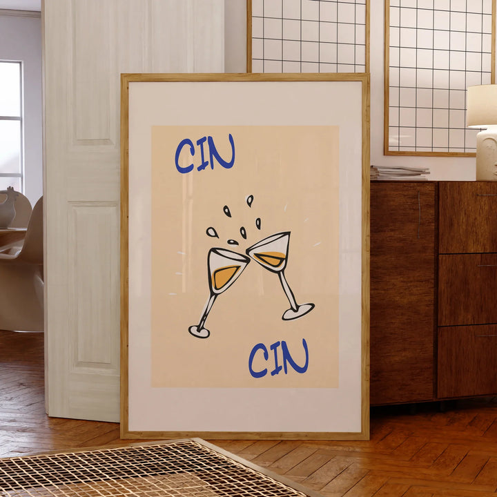 Cin Cin Wall Art – Retro Moderno Cocktail Decor | Bowlift