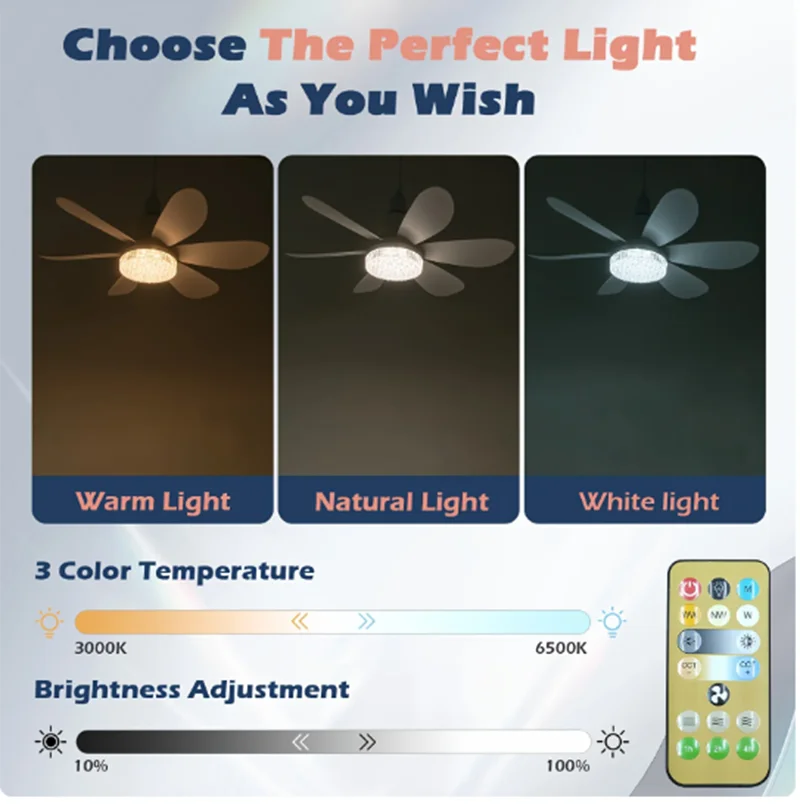 BowLift | Elegant Flower Energy Saving RC Ceiling Fan Lamp