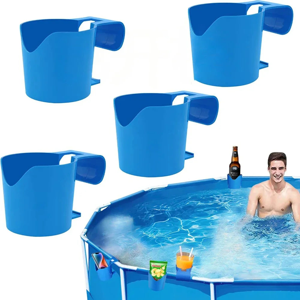 BowLift | AquaGrip Drink Holder | Flexible & Stable | Clip-on Pool Shelf | For Cans & Gadgets