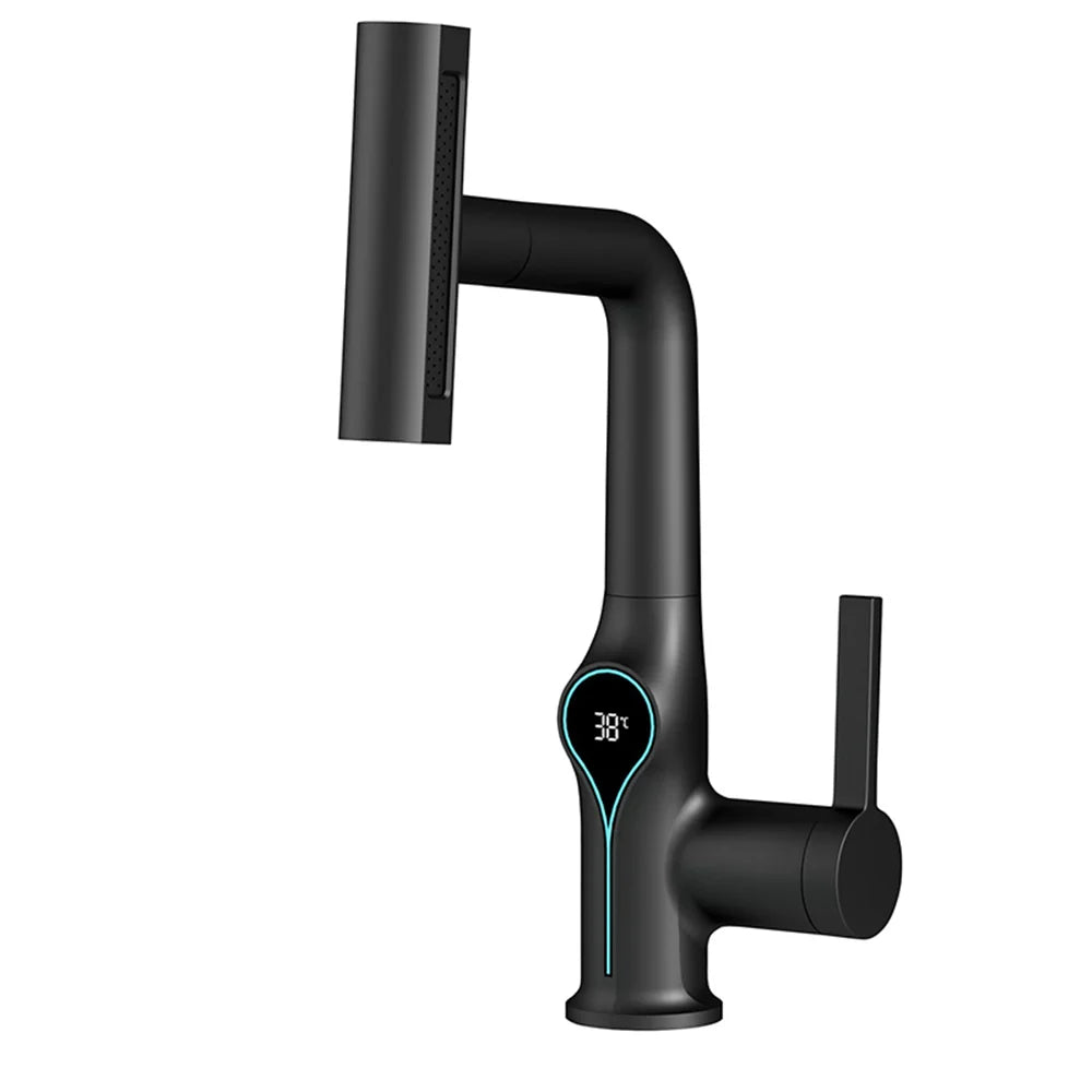 BowLift | Faucet with Waterfall Jet Temperature Display and Adjustable Sprayer