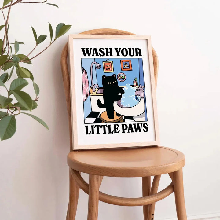 Wash Your Little Paws Wall Art | Bowlift
