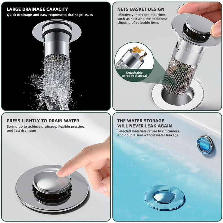 BowLift | Pop-up Anti Clogging Drain Sink Strainer Filter