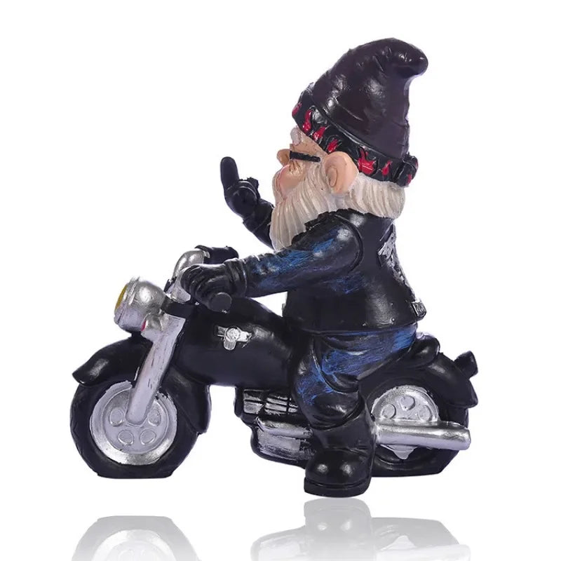 BowLift | Gnome on Motorcycle Resin Figure for Garden