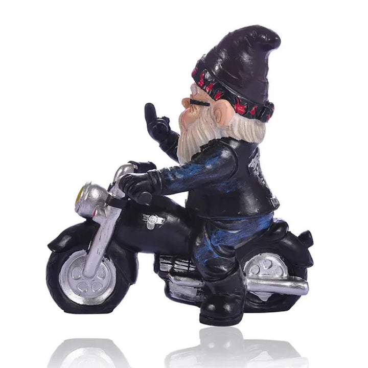 BowLift | Gnome on Motorcycle Resin Figure for Garden